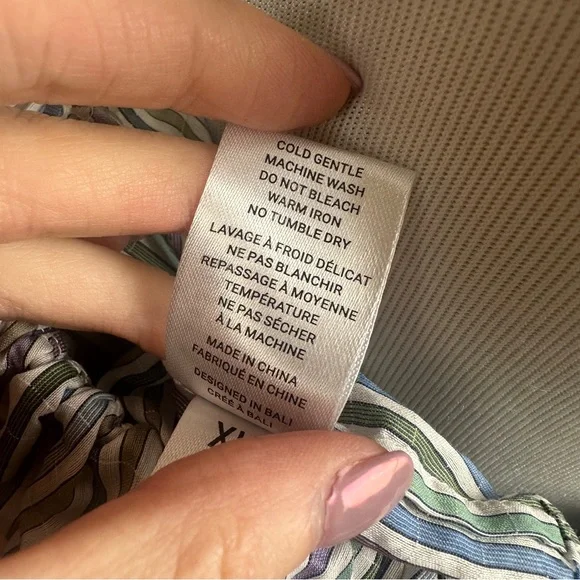 Magali Pascal Anthropologie US 12 or XL ruffle tiered halter top blue stripe - Picture 8 of 8